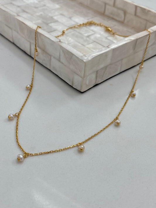 Evie Pearl Necklace - Gold