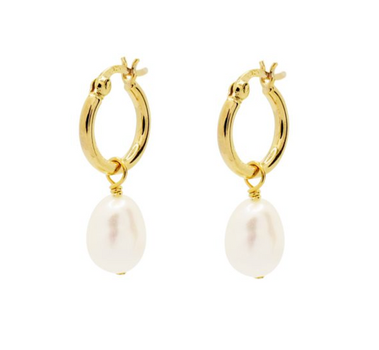Charlotte Pearl Hoop - Gold